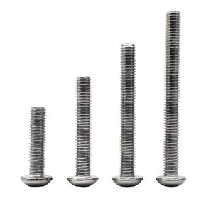 M5 x 20mm 30mm 40mm 50mm Button Head Socket Cap Screws Bolts Assortment Kit, 304 Stainless Steel, Bright Finish, Metric Allen Hex Drive, Fully Threaded, 40PCS