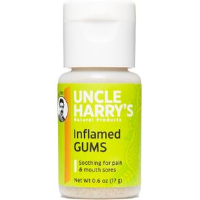 Uncle Harry's Inflamed Gums & Mouth Sores Tooth Powder | Powder Toothpaste for Gum Health & Sensitive Teeth | Tooth Pain & Mouth Sore Rinse Made with Pure Essential Oil (0.6 oz)