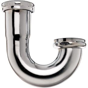 Plumb Pak 10487K 22-Gauge Sink Trap J-Bend with Captured Nut, 1-1/4-Inch by 1-1/4-Inch, Chrome
