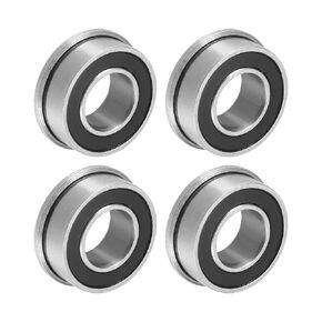 uxcell FR188-2RS Flanged Ball Bearing 1/4 x 1/2 x 3/16 inch Double Sealed Chrome Steel Flange Bearings, 4pcs