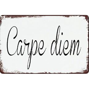 Carpe Diem 8x12 Inches Retro Vintage Decor Sign Metal Tin Sign Home Bar Wall Decor