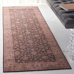 SAFAVIEH Tucson Collection Runner Rug - 2'6" x 6' Runner, Dark Grey & Beige, Persian Design, Machine Washable Ideal for High Traffic Areas in Living Room, Bedroom, Dining (TSN111G-26)