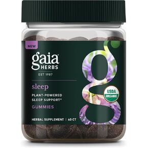 علكة النوم العضوية من Gaia Herbs، دعم النوم، أشواغاندا، فطر الريشي العضوي، زهرة العاطفة، عضوي معتمد من وزارة الزراعة الأمريكية، غير معدّل وراثيًا، خالي من الغلوتين، نباتي، 40 قطعة