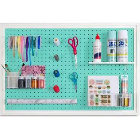 Craft Peg Board Organizer - Versatile Wall Storage Solution for Nursery, Retail Displays & Room Decor – Includes Free Shelf, Fits Most 1/4 Accessories, Perfect Peg Wall by Wooden Peg Board Door Panel