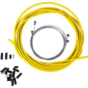 VGEBY1 Brake & Shifter Cable and Housing Kit, Brake and Derailleur Cable Repair Set Cycling Brake Shifter Cable Set(Yellow)