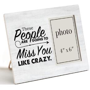 Zauly Coworker Leaving Gift Wooden Picture Frame, These People Are Going to Miss You Wood Photo Frame Gifts Idea for Retirement Going Away, Tabletop & Wall Mounting, 4x6 Photo