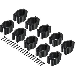 10 Pack Billiards Cue Locating Clip Holder - Plastic Lightweight Pool Stick Clips, Wear-Resistant, Apply to Fishing Rod Pool Cue (23mm Dia, Black)