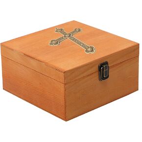 Fight Club Cross Jewelry Box for First Communion Baptism Gift Baptism Memory Box Keepsake Box,Christening Gift Box (L)