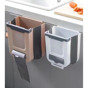 Hanging kitchen trash can, foldable mini trash can, Car trash can, Bathroom trash can, Cabinet trash can, plastic, 2.6 gallons (white) in Saudi Arabia