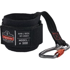 Ergodyne Squids 3122 Wrist Tool Lanyard, Carabiner Tool Tethering Attachment, Tool Weight Rating 5lbs
