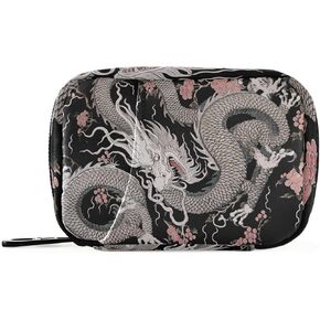 Kigai Dragon Pill Case Weekly Pill Box Portable Travel Pill Bag Organizer with Zipper for Vitamins, Medication and Supplements