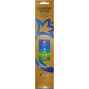 Gonesh Incense Sticks Classic Variety 1 (6,8,12), 30 Piece