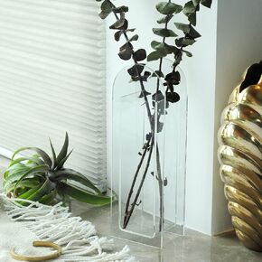Acrylic Vase,Wedding Centerpieces, Home Decorations,Arch Shape Vase Modern Design (Black)