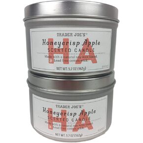 Trader Joe's Honeycrisp Apple Scented Candle, Bundle Two