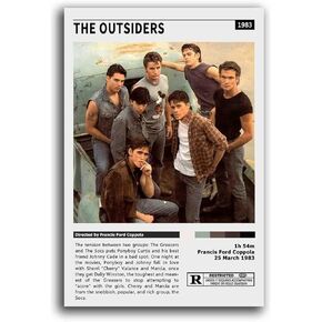 ZHANGLIUEN The Outsiders Poster Vintage Movie Poster Home Canvas Wall Art Decoration Gift for Office, Living Room, Dormitory, Boy's room, Bedroom 12x18inch(30x45cm) Unframed