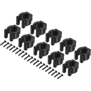 10 Pack Billiards Cue Locating Clip Holder - Plastic Lightweight Pool Stick Clips, Wear-Resistant, Apply to Fishing Rod Pool Cue (23mm Dia, Black)