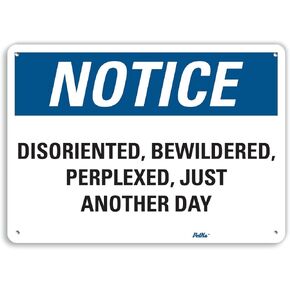 PetKa Signs and Graphics PKFO-0145-NA_14x10 "Disoriented, Bewildered, Perplexed, just Another Day" Aluminum Sign, 14" x 10"