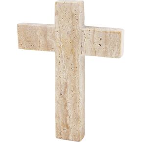 Mud Pie Travertine Cross, Cream, 6" x 4.5"