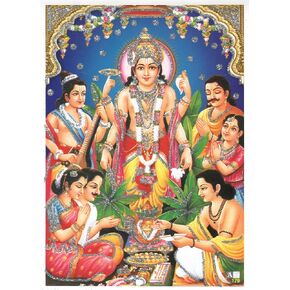 Sri Satyanarayan Puja Pooja Poster Vishnu Avatar Poster for Home Office Temple Religious