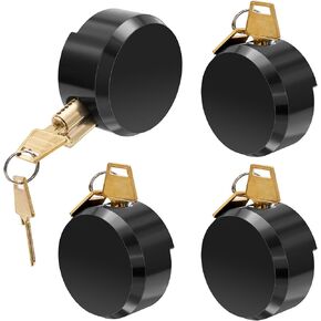 Hidden Shackle Puck Lock, Hidden Shackle Padlocks Keyed Alike Trailer Puck Padlocks with Enlarged Lock for Vans, 2 Pieces Black in Kuwait