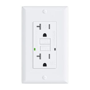 5 Pack - BRILLTECH GFCI Outlet 20 Amp, UL Listed, Self-Test with LED Indicator, Tamper Resistant Receptacle with Decorator Wallplate and Screws, White