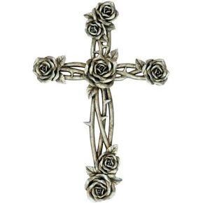 Rose and thorn wall cross