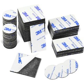 UPINS Double Sided Foam Tape, 60 Pcs Double Sided Tape Heavy Duty Strong Adhesive Double Sided Mounting Tape for Walls Picture Poster Crafts Black (Round, Square & Rectangle)