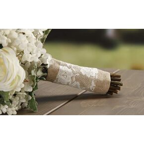 David Tutera Burlap and Lace Bouquet Wrap