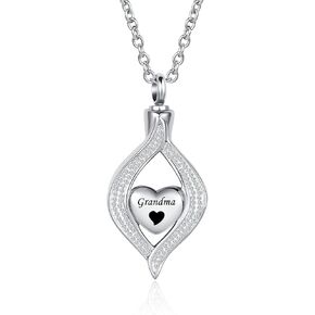 Teardrop Eye of My Heart Crystal Cremation Urn Necklace for Human Pet Ashes Holder Memorial Keepsake Pendant Jewelry