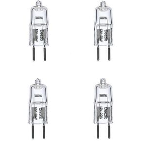 Deezio 12 Volt 50 Watts GY6.35 T4 Halogen Light Bulb with Glass 2-Pin, 300/900 Lumens, 3000K Bulb Color Temp, 4-Pack