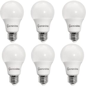مصابيح إضاءة LED A19 مكافئة 60 وات، قاعدة E26 6500K مصابيح إضاءة نهارية بيضاء قياسية، 10 وات 1000 لومن، موفرة للطاقة غير قابلة للتعتيم، عبوة من 6 قطع