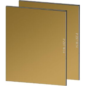 2 EACH Shade 10 Gold Welding Glass Lens Helmet Filter Darkening Welding Hardened Glass Lens Welding Hood Lens 4.5" x 5.25", Gold
