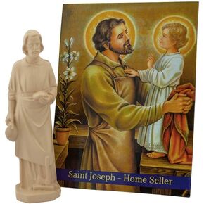 VILLAGE GIFT IMPORTERS Saint Joseph Worker Home Seller Prayer Card with Statue | 1 or 5 Pack | Resin Material | Real Authentic Tradition | Comes with Burial Instructions (Realtor Bundle (5 Pack))