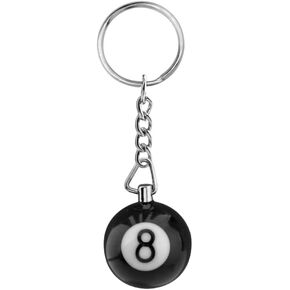 ODETOJOY Billiards Keychain Pool Ball Keychain Lucky 8 Ball Pool Player Gift for Billiards Lover Black 8 Key Ring Dia 1inch