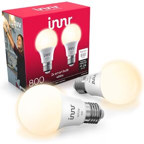 innr E26 Smart LED Bulb White & Color, Zigbee Light Bulb, Works with Philips Hue*, Amazon Echo (4th Gen), and SmartThings, 806 Lumen, A19 Dimmable, 2-Pack