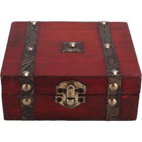 LIKJ Wooden Storage Box, Vintage Decorative Box Retro Style Wood Storage Trunk Durable Elegant for Room Decoration for Office for Home