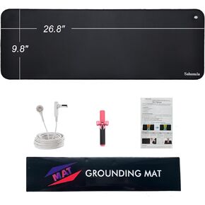 Grounding Mat for Desk & Bed - Sahanula Non-Slip Earth Grounding Pad, 10"x26.7" Balanced Energy Grounded Therapy for Improved Sleep, Reduced Inflammation, Stress Relief for Office, Home