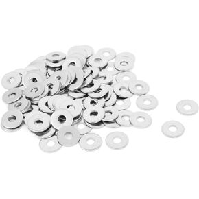 uxcell M5x15mmx1.2mm Stainless Steel Round Flat Washer for Bolt Screw 100Pcs
