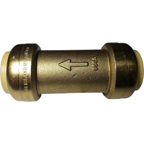 1 Piece XFITTING 1" x 1" Push Fit Check Valve, Certified to NSF ANSI61, Brass, Plumbing Fitting for Copper, Pex, CPVC, 1 Pack
