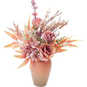 LUEUR Artificial Sunflower Flowers with Vase Fall Flowers Bouquets Faux Gerber Daisy Flowers Arrangement Hydrangea in Vase Suitable Home Fall Decor Table Centerpieces Decoration