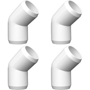 1" PVC Fittings 45 Degree, PVC Elbow 1 Inch for SCH40 PVC Pipe, UV-Resistant PVC Pipe Fittings for DIY PVC Projects, Furniture-Grade [Pack of 4]