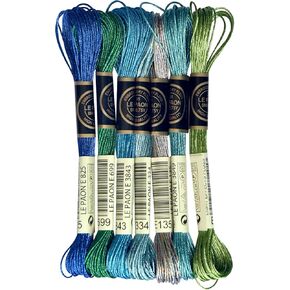 Metallic Embroidery Floss All Purpose Assorted Mix Colours Cross Stitch Tread Set 24 Skeins for Craft Needlework Hand Embroidery Bracelets