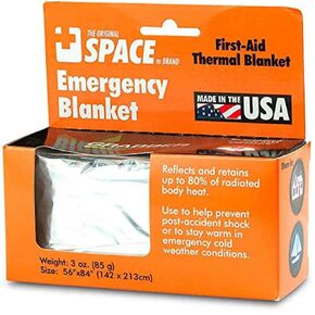 Dukal 50004M Thermal Aluminized Rescue Blanket, 52" x 84" Heat Reflective Survival Blanket