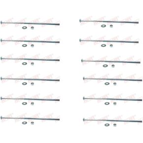 NuSet 3/8 Inch Diameter by 14 Inch Long Carriage Bolt, Zinc, Pack of 12