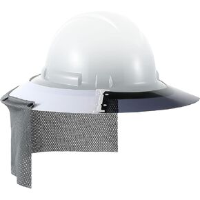 Feekoon Reusable Hard Hat Visor, with Neck Protector Breathable Shade Net Full Brim Hard Hat Sun Shade, Sun Protection Helmet Sun Shade, Compatible with V-Gard Cap, Helmet Not Included