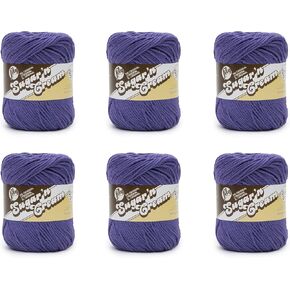 Lily Sugar'N Cream Bright Navy Yarn - 6 Pack of 71g/2.5oz - Cotton - 4 Medium (Worsted) - 120 Yards - Knitting/Crochet