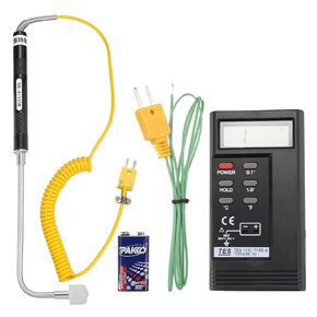 MECCANIXITY Digital Thermocouple Thermometer K Type Temperature Meter High Accuracy (-50 to 1300 °C), with Surface Thermocouple Probe 81533B