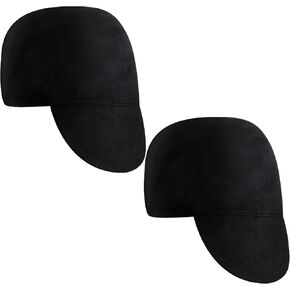 2 Pcs Welding Cap Flame Resistant Cotton Welding Hat Mesh Inside Liner for Welders Caps Elastic Low Crown for Welder Electrician Gas Station Matched with Most Welding Helmet (Black)