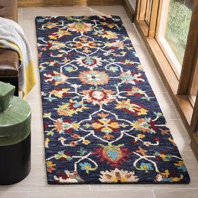 SAFAVIEH Aspen Collection 8' x 10' Navy/Red APN510N Handmade Boho Wool Area Rug