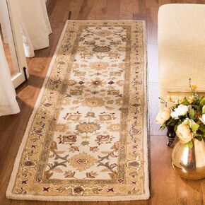 SAFAVIEH Anatolia Collection Runner Rug - 2'3" x 10', Ivory & Gold, Handmade Traditional Oriental Wool, Ideal for High Traffic Areas in Living Room, Bedroom (AN546B)